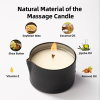 Vela de Masaje de Jazmín Hecha a Mano en Envase Metálico, Fórmula Hidratante para el Cuidado de la Piel, para Mujeres, Autocuidado, Spa en Casa, Navidad