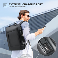 Sac à dos de voyage antivol pour homme avec logo personnalisé, résistant à l'eau, pour ordinateur portable 15 pouces, grande capacité, idéal pour les affaires et les trajets quotidiens