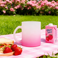 Mug en verre à sublimation de 11 oz, mug givré vierge avec fond coloré, imprimable pour transfert thermique, DIY, maison, bureau, cadeau, vente en gros Topjlh
