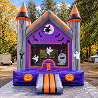 Château gonflable d'Halloween Ceyu, château hanté commercial avec design citrouille et fantôme pour les fêtes d'enfants, les carnavals et la location d'événements