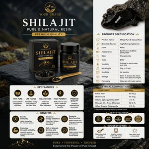 Résine de Shilajit Premium 20g, Extrait Minéral Naturel Pur de l'Himalaya, Récolté à l'État Sauvage, Qualité Alimentaire, en Bouteille, Toutes Saisons - Product Image 1