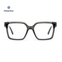 Lunettes à monture carrée épaisse en acétate avec verres progressifs, style neutre avancé unisexe pour le bureau, les trajets quotidiens et le quotidien