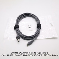 Kabel Daya Starlink Industrial USB C ke DC 5521 100W PD 2m/3m/5m PVC Tahan Air