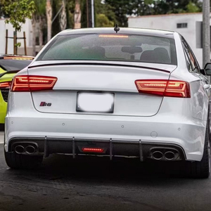 Sợi Carbon Phía Sau Khuếch Tán Lip Spoiler Cho Audi C7.5 A6 Sline S6 2016-2018 K Phong Cách Xe Bumper Guard - Product Image 5