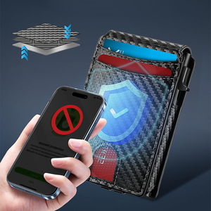 Portefeuille fin pour homme, motif en fibre de carbone, porte-cartes de crédit avec blocage RFID, 6 pouces, usage quotidien - Product Image 3