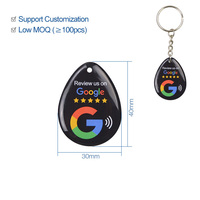 Étiquette NFC passive en époxy 13,56 MHz Ntag213 pour avis Google, porte-clés NFC pour partage sur les réseaux sociaux - Vente en gros