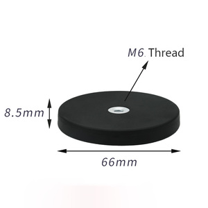 Imanes recubiertos de goma de neodimio, 43mm, 66mm, 88mm, roscas de, servicio de corte permanente en forma de olla/Copa - Product Image 2