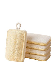 Estropajo Mágico de Doble Cara, Cepillo para Lavar Platos de Cocina, Esponja de Limpieza de Ollas, Paño de Pulpa de Madera, Esponja Natural de Luffa - Product Image 1