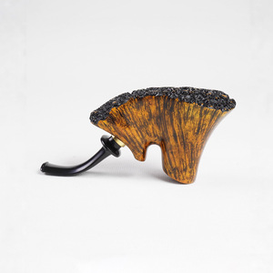 Muxiang Briar Wood Tobacco Pipe With Copper Ring Burl Finish For Men Traditional Smoking Accessory - Product Image 4