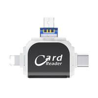 Adaptador OTG 4 en 1, lector de tarjetas Micro/tipo C TF, convertidor de Metal Compatible con USB A/tarjeta CF de 8 pines, lector de tarjetas inteligentes múltiples de alta velocidad