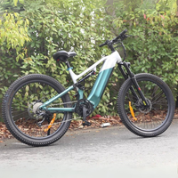 Vélo de montagne électrique VeloMove Titan X2 à moteur central, haute vitesse, 9 vitesses, suspension intégrale, cadre en alliage d'aluminium, 48V