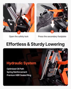 Cric hydraulique portable à 4 roues pour moto, capacité de charge de 1500 lb, hauteur maximale de 15 pouces, levage à ciseaux actionné au pied - Product Image 4