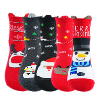 Chaussettes de Noël en tricot respirantes mi-mollet pour l'hiver, vente en gros, motifs Père Noël, Bonhomme de neige, Renne, cadeau de fête original, usage quotidien
