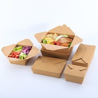 Emballages alimentaires en papier à emporter, boîte en carton kraft pour aliments, boîte à emporter