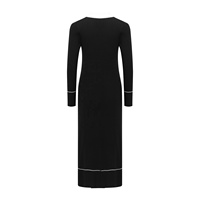 Robe pull longue boutonnée élégante et décontractée en maille unie pour femme, vêtements de mode modeste sur mesure, vente en gros pour fabricants de robes