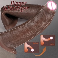 Manchon Réutilisable en Silicone Souple pour Pénis, Extenseur de Pénis Liquide et Agrandisseur de Préservatif, Jouets Sexuels pour Adultes LM-D849