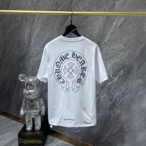Camiseta Chrome Hearts con Estampado de Cruz de Herradura, Oversize, de Algodón, Manga Corta, Estilo Hip Hop, Casual, para Hombre y Mujer, Top de Verano - Product Image 4