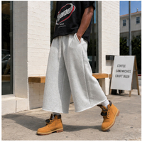 Pantalons capri longueur genou, joggers streetwear, shorts de survêtement 400 g/m², 100 % coton, taille à cordon, shorts de jogging personnalisés pour l'été