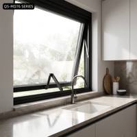 Ventana Abatible de Estilo Moderno con Manivela QS MD76, Tipo Toldo y Apertura Exterior, Lista para Instalar con Mosquitera para Exteriores