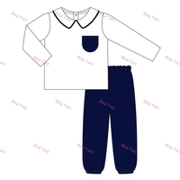 Ensemble tunique et leggings de Noël pour bébé fille, chemises à col ric-rac personnalisées pour petite fille, pantalons assortis, tenue en coton rouge pour enfant garçon
