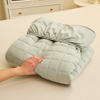 Ensemble de couvre-lit matelassé uni à points de croix, 3 pièces, protection de matelas, prix de gros, pour toutes les saisons