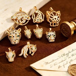 HD84 Nuovi Ciondoli di Lusso a Forma di Animali in Rame Placcato Oro 18K, Serie Leopardo, con Micro Pavé CZ, Pendenti a Forma di Pantera per Gioielli Fai da Te, Vendita all'Ingrosso - Product Image 2