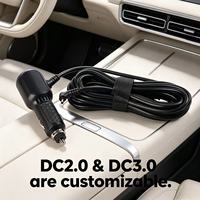 Chargeur allume-cigare pour voiture avec câble, double ports USB (USB2A, DC2.5A), alimentation pour caméra embarquée, connecteur mâle DC OEM