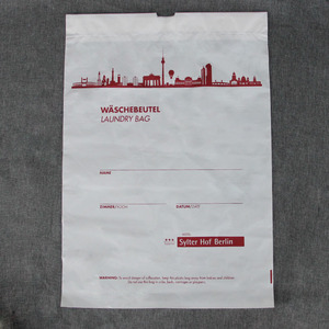 Bolsa de lavandería desechable personalizada bolsa de plástico con cordón <span class=keywords><strong>para</strong></span> lavandería embalaje de tela de hotel - Product Image 4