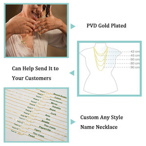 Joyería personalizada pareja 14K 18K chapado en oro personalizado nombre letra inicial collar de acero inoxidable para regalo de aniversario - Product Image 5
