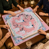 Tapis de Mahjong Américain 80x80cm – Douze Motifs Imprimés pour les Acheteurs de Boutiques de Cadeaux et Présentoirs de Table pour Magasins de Jeux de Mahjong