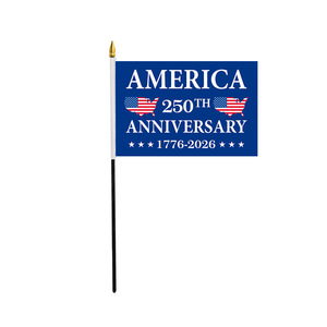 Drapeaux miniatures personnalisés USA 250e anniversaire – Ajoutez votre logo – Drapeaux à main personnalisés 1776-2026 pour le semi-siècle – Cadeaux événementiels 5x8 po - Product Image 3