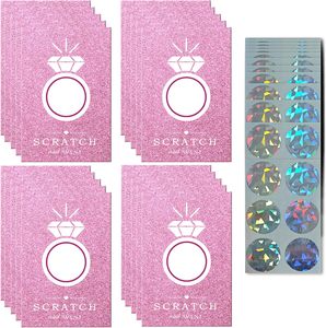 Certificados de regalo en blanco, tarjetas de cupones DIY, tarjeta de <span class=keywords><strong>descuento</strong></span> para rascar con pegatinas para rascar para salón de negocios, juegos de fiesta de Spa - Product Image 1