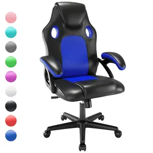 JL Hochwertiger PU-Leder Robuster Gaming-Stuhl Stuhl modern Rennen Massage Lendenmuschel Gamer-Stuhl 130 kg Ladekapazität