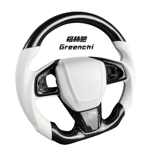Volante de Fibra de Carbono y Cuero Personalizable para Honda Civic Décima Generación, Modificación sin Airbag - Product Image 3