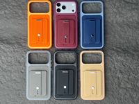 Étui de téléphone portable en cuir PU texturé avec fente pour cartes, antidérapant, résistant aux chocs, pour iPhone 18 17 16 15 14 13 Promax