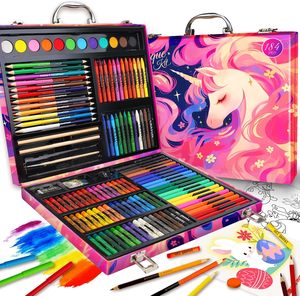 Fournitures d'art scolaires, super mega ensemble de peinture artistique de 150 pièces pour enfants avec crayons, marqueurs aquarelles et crayons de couleur - Product Image 1