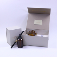 Boîte cadeau personnalisée en papier magnétique de luxe pour cosmétiques, bougies, diffuseurs d'aromathérapie, avec logo