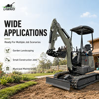 Excavator Mini Kompak Euro V LAWNIO 18L Kanopi 1.4 Ton Track Karet Kontrol Pilot untuk Pertanian, Kebun, dan Lokasi Kerja Profesional