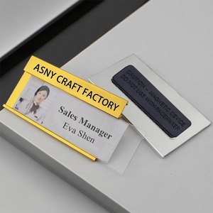 Nhà máy tùy chỉnh có thể thay thế kim loại thẻ tên ID phù hiệu hoán đổi cho nhau thẻ giấy chèn laser logo hoặc Đầy đủ màu sắc in có sẵn - Product Image 4