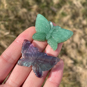 Venta al por mayor de figuras de mariposas de cristal natural talladas a mano, de lapislázuli, amatista y <span class=keywords><strong>aventurina</strong></span>, para sanación y joyería. - Product Image 4