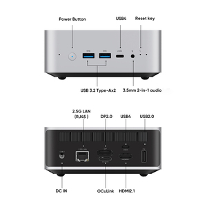 MINISFORUM Mini PC AMD Ryzen AI X1 9 HX 370 R7 255 OCuLink 2 * USB4 Altavoz dual incorporado Computadora de escritorio para juegos WiFi7 - Product Image 5