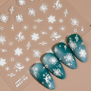 Leidankou Arbre de Noël Autocollants pour Ongles Vacances <span class=keywords><strong>Nail</strong></span> <span class=keywords><strong>Art</strong></span> Stickers avec Flocon de Neige Cadeau et Renne Designs pour Manucure Festive - Product Image 5