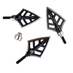 Puntas de Caza Black/Red <span class=keywords><strong>Devil</strong></span> de Dos Cuchillas para Arco y Flecha, sin Dientes - Product Image 1