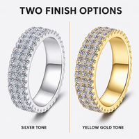 Großhandel ALICE Mode 925 Sterling Silber Ring Klassischer Moissanit Breiter Massiver Ring Verlobungsring Ehering Paarring Geschenk