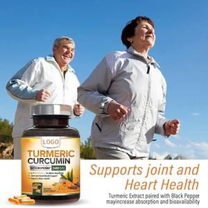 Nhãn hiệu riêng NGHỆ CURCUMIN viên nang hữu cơ nghệ và Hạt tiêu đen viên nang cho khớp và Tim Hỗ trợ sức khỏe - Product Image 4