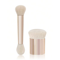 Set Kuas Makeup Wajah Profesional 5 Buah, Kuas Blending Dua Sisi untuk Bedak Tabur, Foundation, Blush, Bulu Nilon