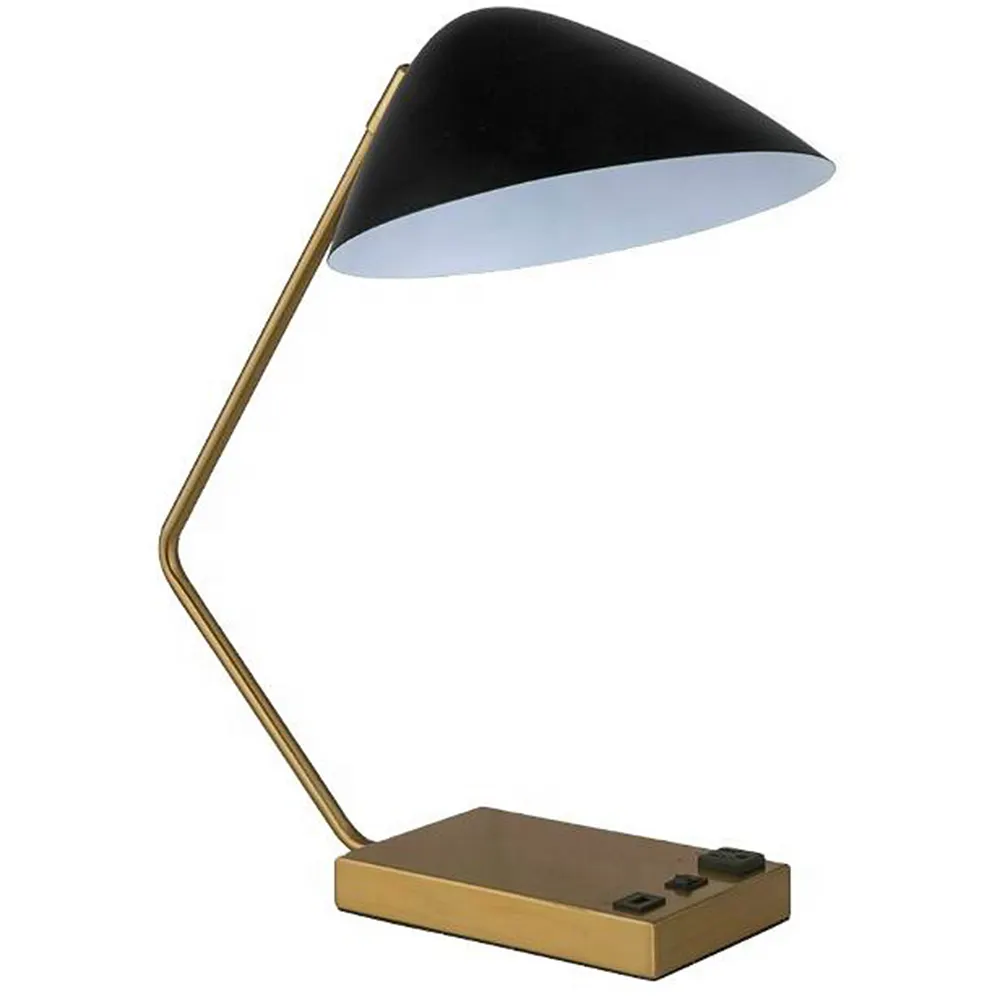 Hot sell metal bedside desk lamp modern home hotel decorative black gold table lamp