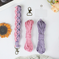 Kit porte-clés en macramé bricolage à la main avec tutoriel pour débutant porte-clés lanière à nouer bricolage pour sac pendentif chaîne de bracelet de téléphone portable