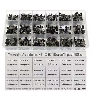 Kit de transistors bipolaires de puissance BJT à montage en surface, 200 pièces, comprenant A1015 BC327 BC337 C1815 S8050 S8850 <span class=keywords><strong>2N2222</strong></span> 2N2907 <span class=keywords><strong>2N3904</strong></span> - Product Image 1