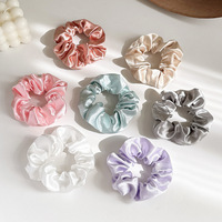Vente Chaude : Élastique à Cheveux Volumineux en Satin et Cristal Rétro, Couleur Unie, Haute Qualité, Accessoire pour Cheveux